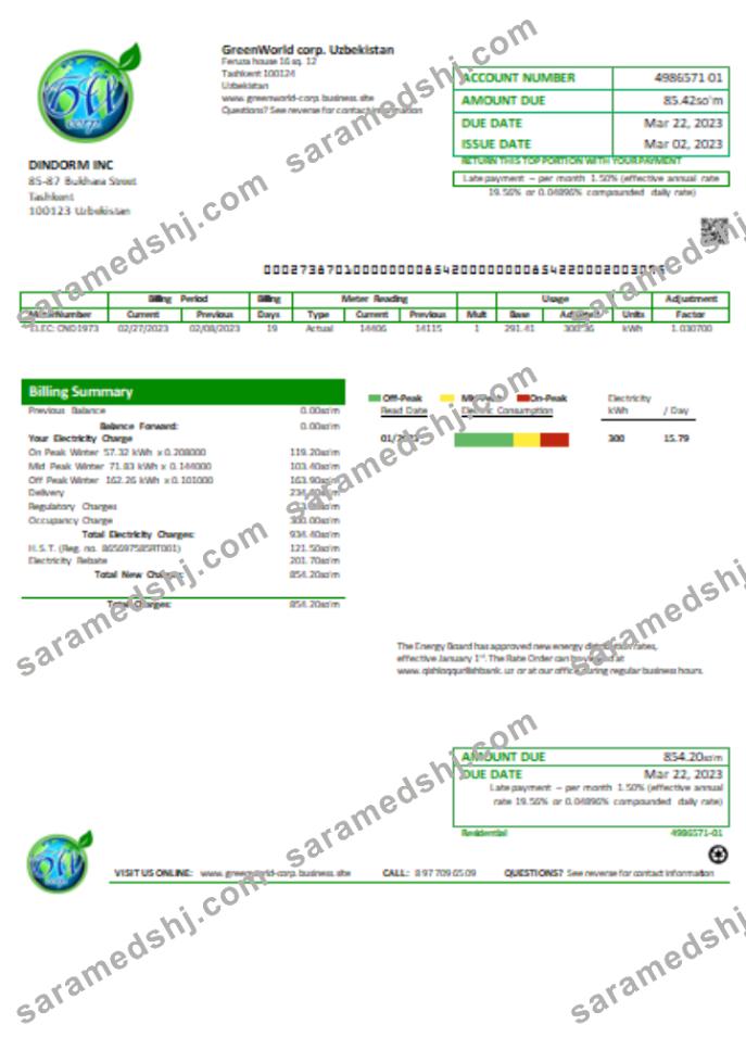 GreenWorld utility business bill,  SCR